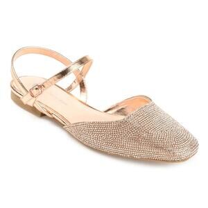 Journee Collection Women Slingback Ankle Strap Flats Nysha Size US 8M Bronze